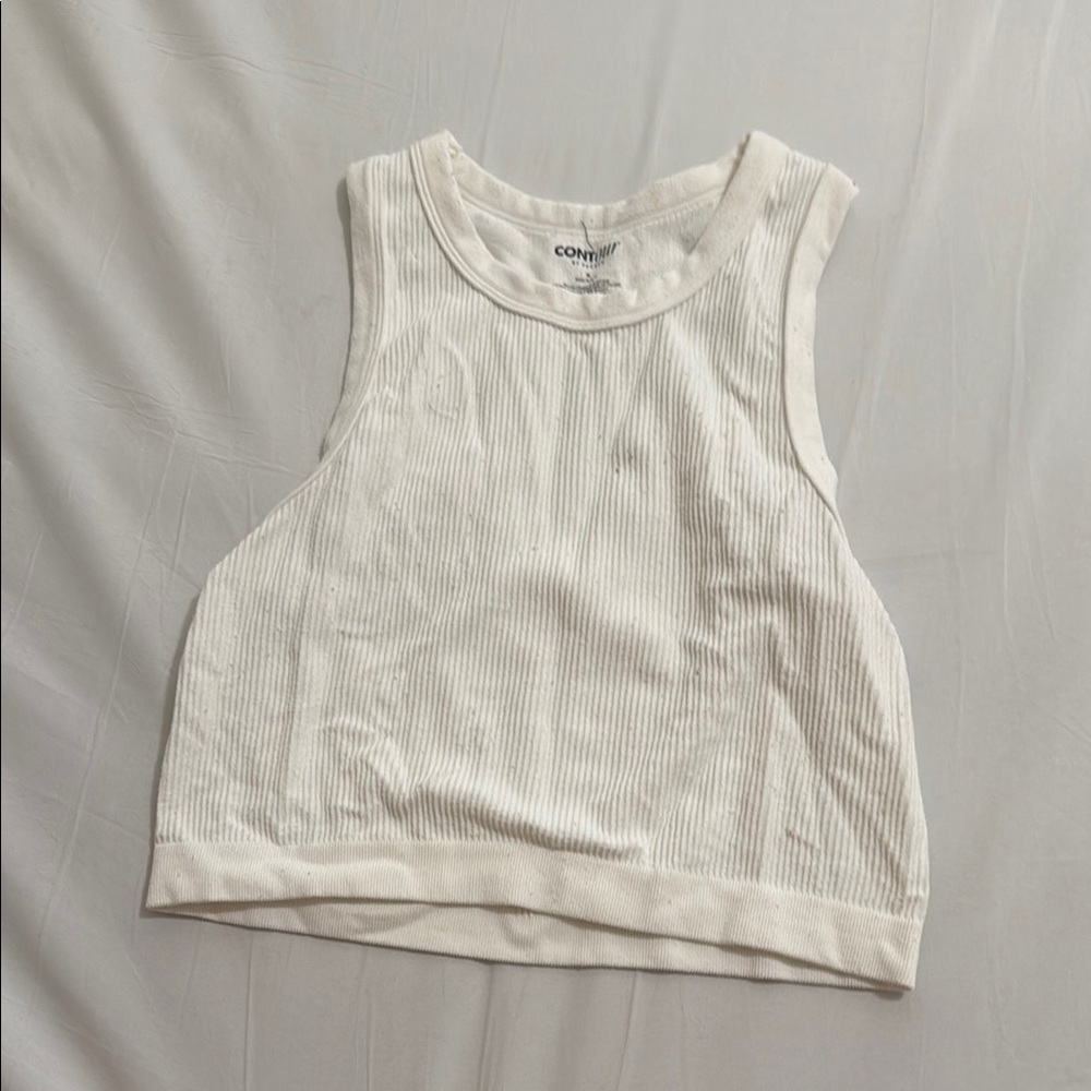 PacSun Cream Sleeveless Crop Tank Top
